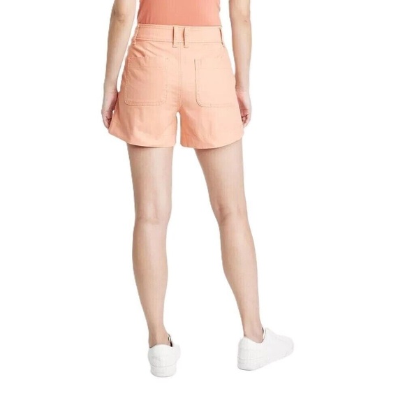 Womens Plus Size 17 Coral Peach Shorts Stretch Two Button Flat Front Pockets - Picture 2 of 10